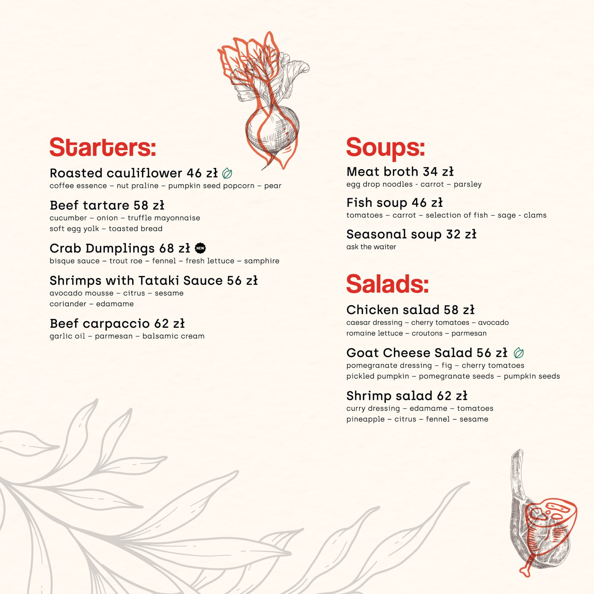 Karta menu